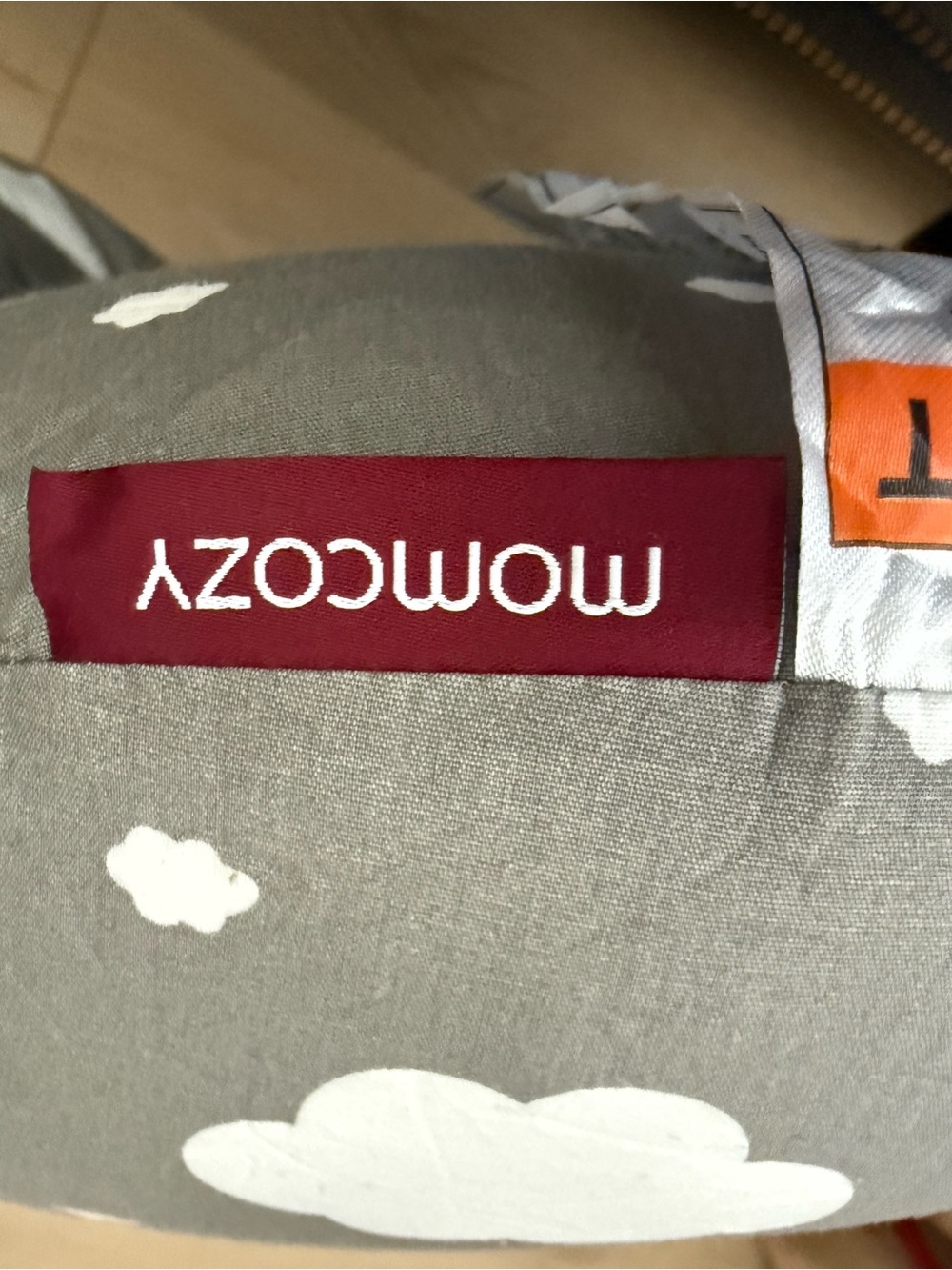 Neutral Gray Cloud Nursing Support Pillow with Strap - Picture 2 of 2